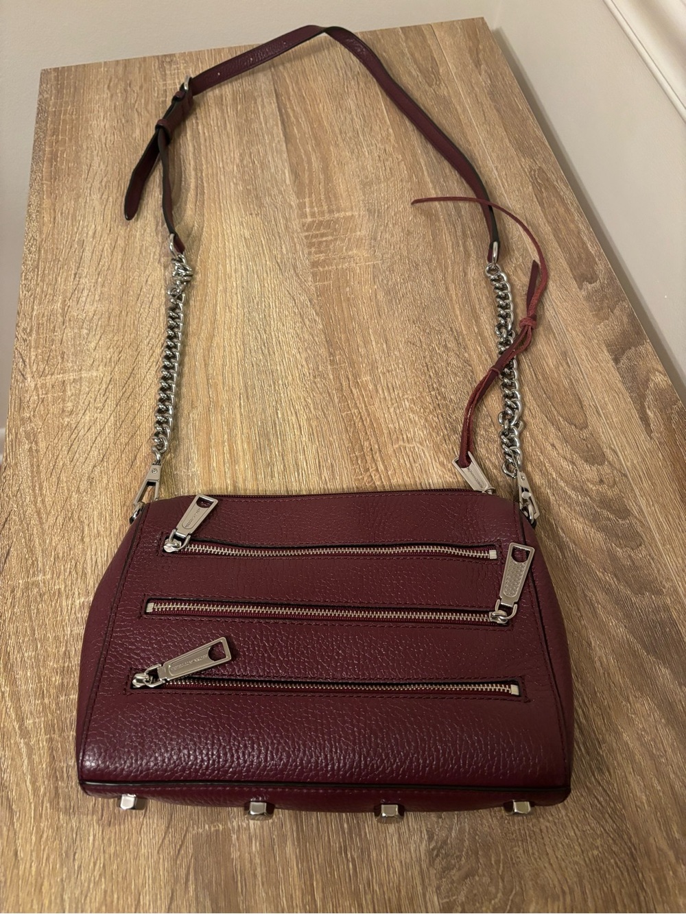 Rebecca Minkoff Crossbody Leather Bag in Wine Red/Burgundy - great condition!
